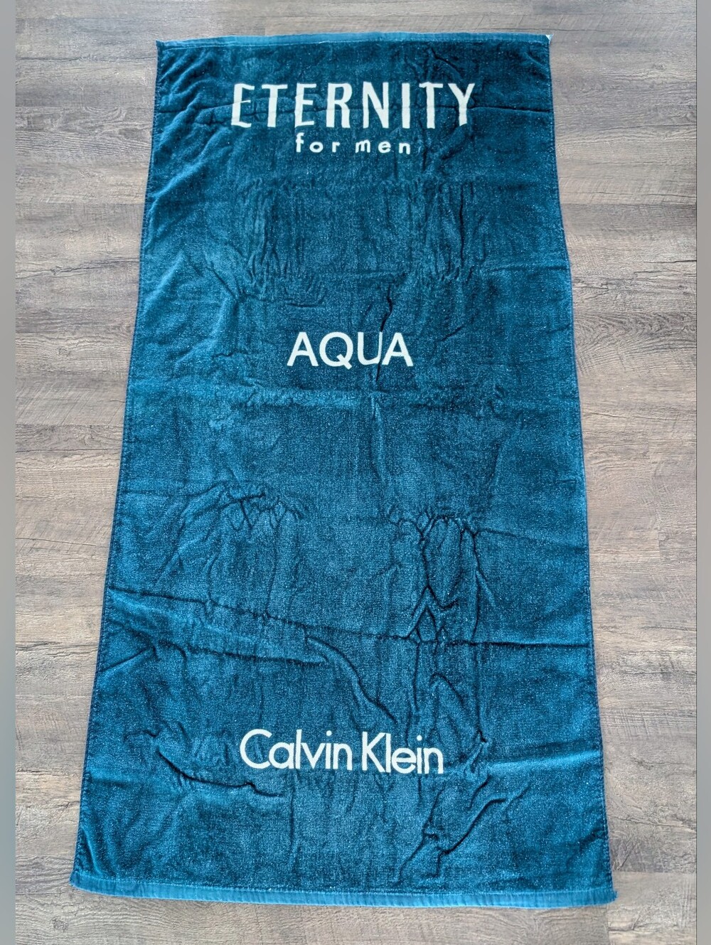 Vintage Calvin Klein Eternity For Men Aqua Cologne CK Beach/Bath Towel 60"x30"